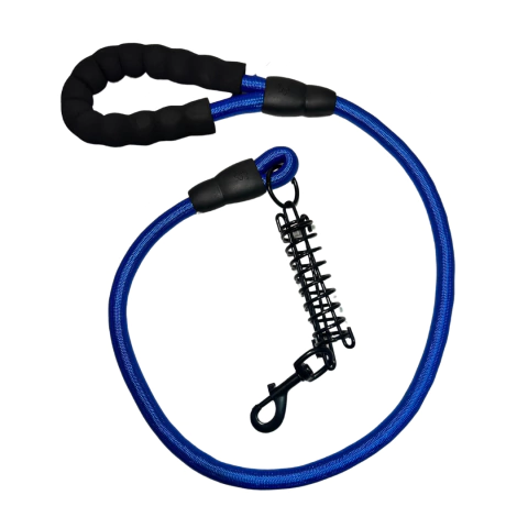 Dog roped leash with spring