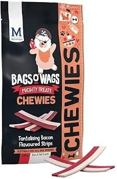 [6009686621206] Montego Bags O' Wags Chewies Tantalising Bacon Flavoured Strips dog treats