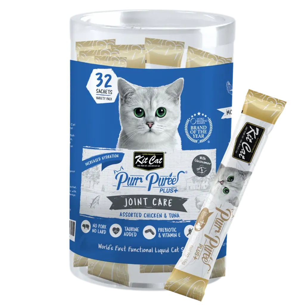 [6009828380015] Kit Cat Purr Purée Plus+ Joint Care liquid cat treats