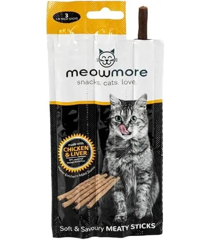 [6009802663349] Meow More Chicken and Liver Cat Treat Sticks