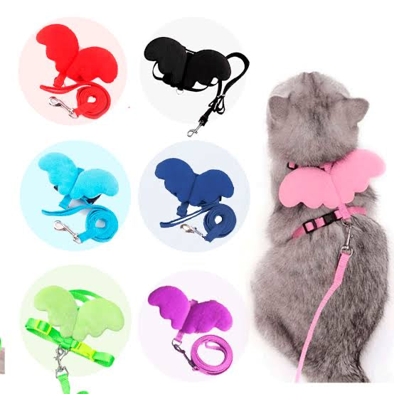[6914473121015] Cat harness and lead with wings