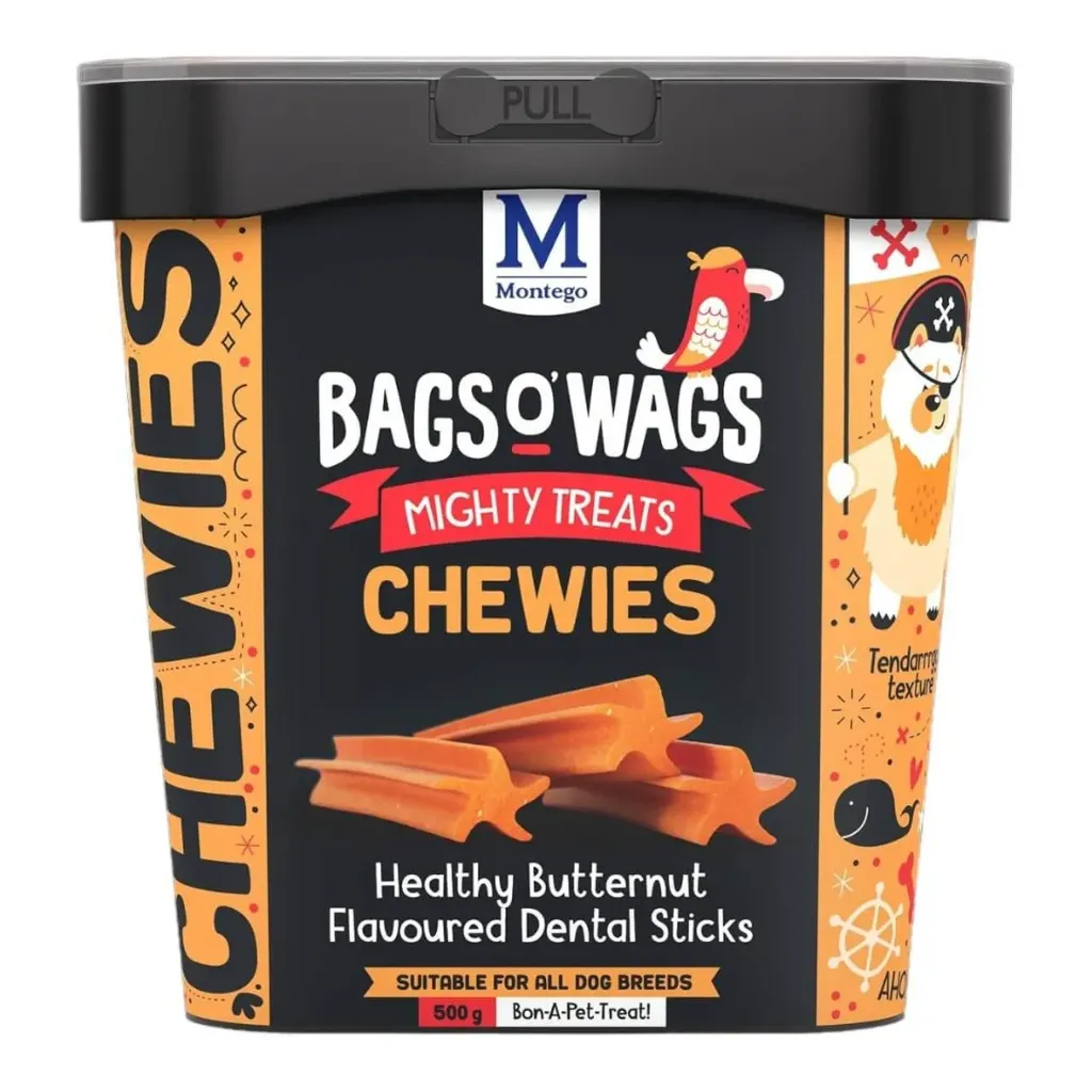 Montego Bags O' Wags Chewies Healthy Butternut Flavoured Dental Sticks for dogs 500g