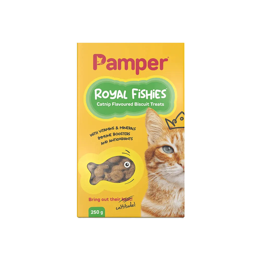 Pamper Royal Fishies Catnip Flavoured Biscuit Treats 250g