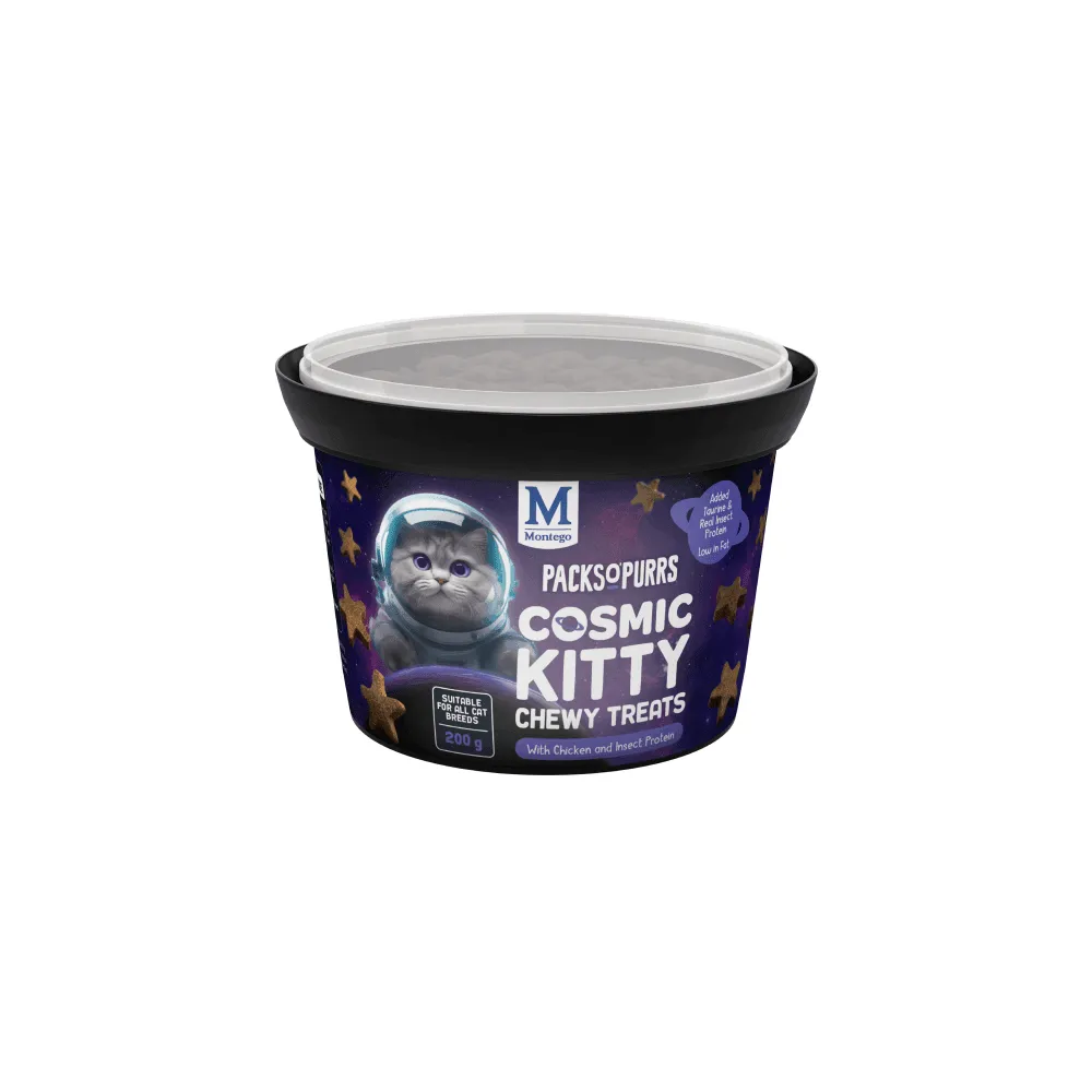 [6009686623705] Montego Packs O' Purrs Cosmic Kitty Chewy Treats 200g