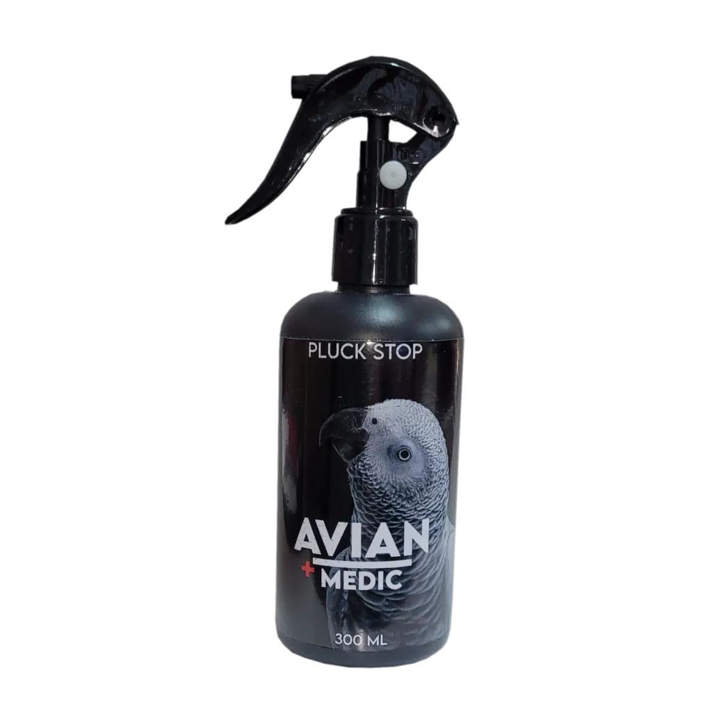 [6009681303190] Avian Medic Pluck Stop 300ml, a spray designed to help stop birds from feather plucking 300ml