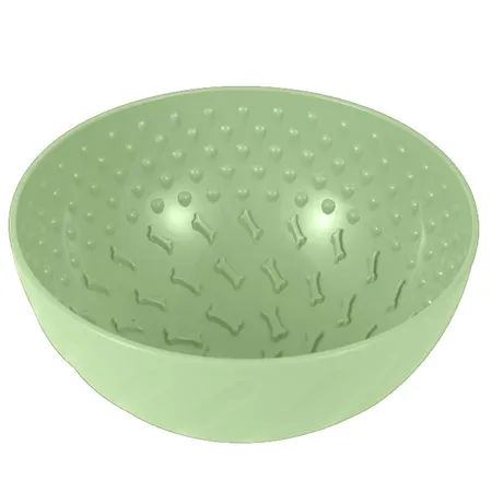 [8012346036638] Green textured pet bowl