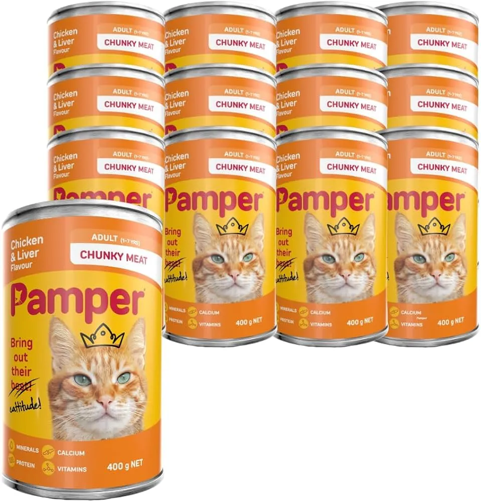 Pamper - adult cat - chicken & liver flavour 400g