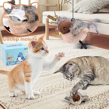 Interactive flappy bird cat toy