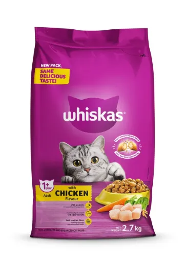 Whiskas Dry Adult Cat Food, Chicken 2.7kg